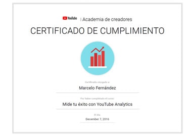 Certificación YouTube Analytics