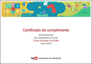 Certificación YouTube Funcionamiento