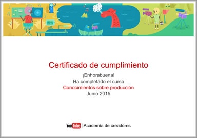 Certificación YouTube Producción