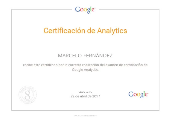 Certificación Google Analytics